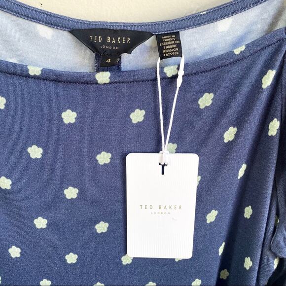 NWT Ted Baker Ditsy Spot Long‎ Sleeve Dress - Picture 4 of 6